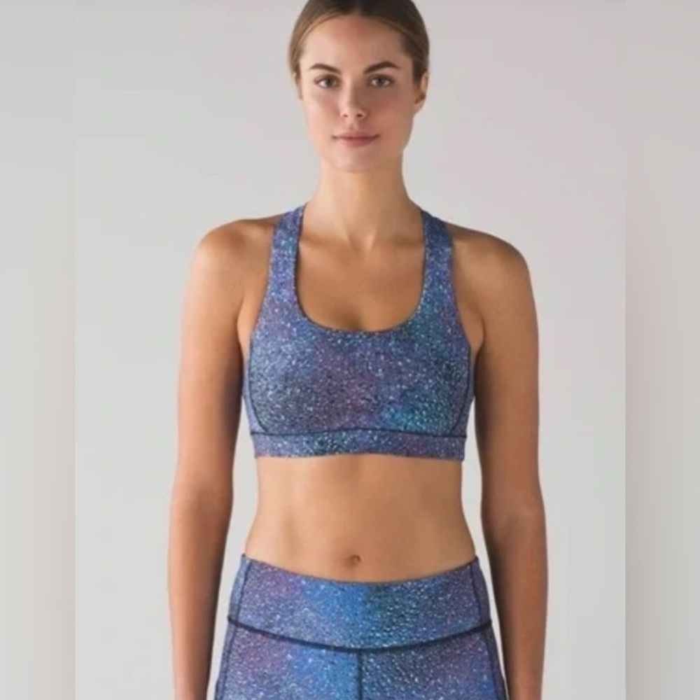 Lululemon Fast Lane Bra | Strive Mermaid Galaxy Splatter Multi | Size 2